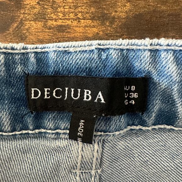 Decjuba ripped girlfriend jeans size 4 light wash cropped australia - Picture 6 of 11
